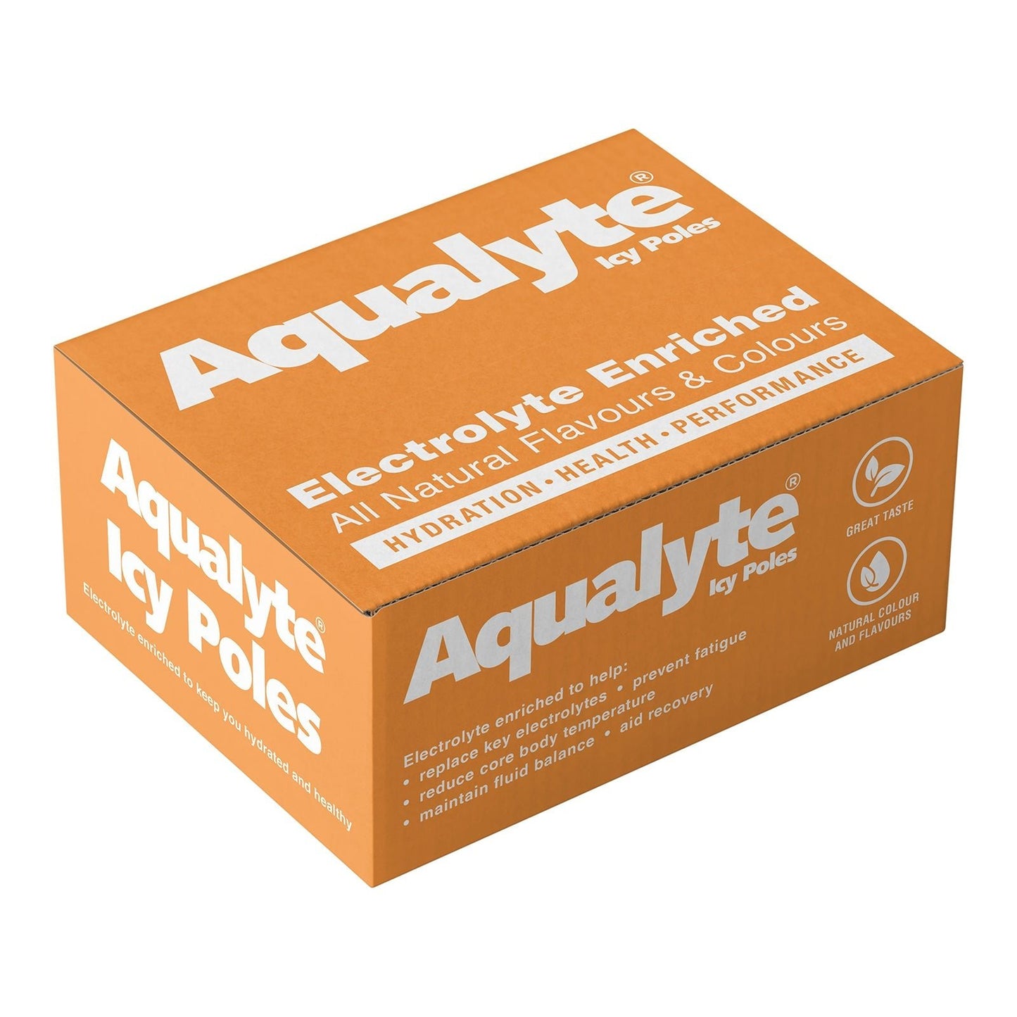 Aqualyte Orange Flavour Electrolyte Icy Pole - Box of 50 - SunSafe Australia