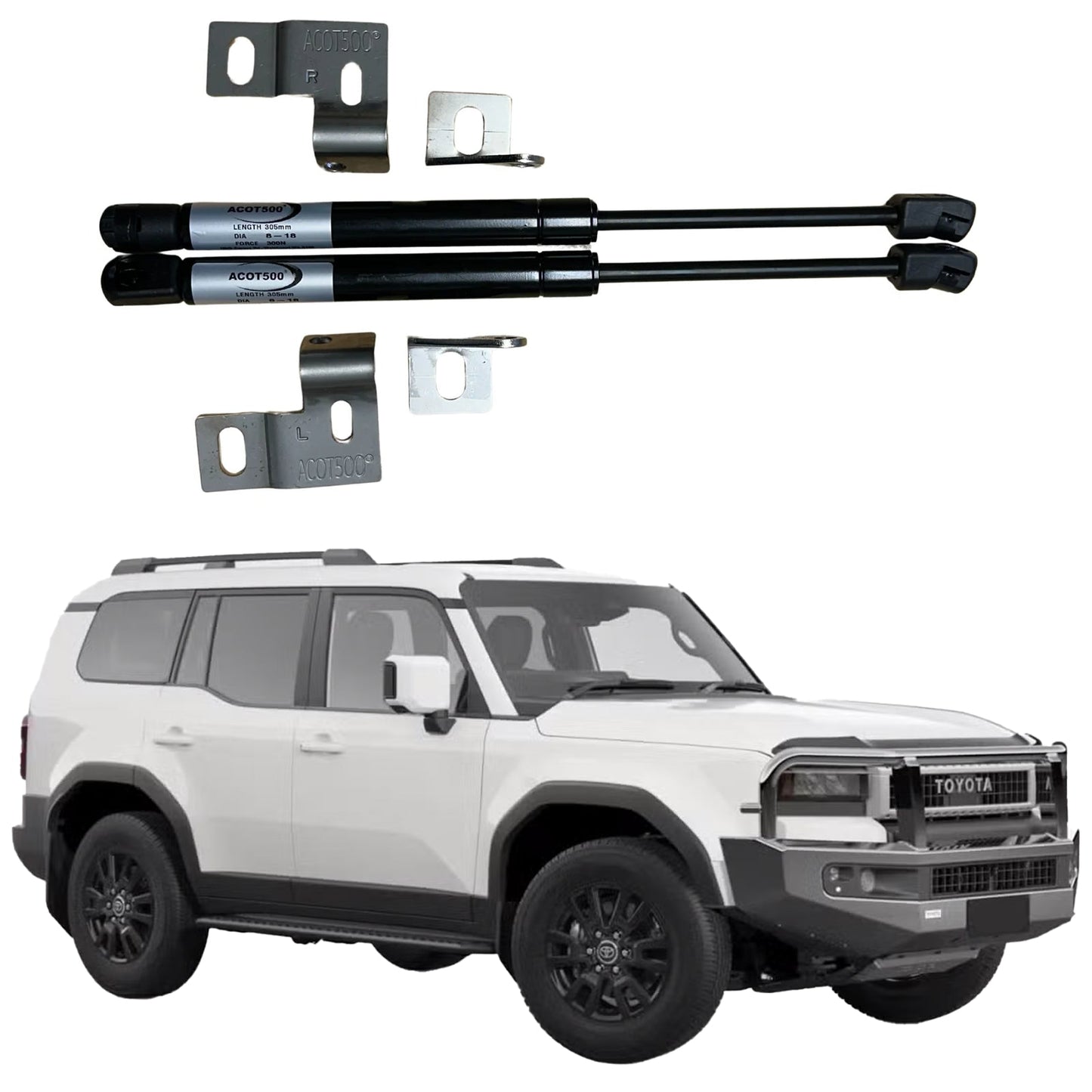 Bonnet Strut Kit for Toyota Land Cruiser Prado 2025+ ACOT500 Gas Lift Upgrade - SunSafe Australia