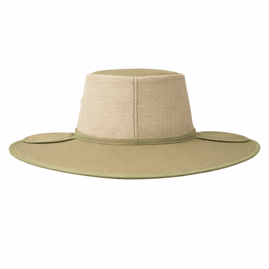 Earmuff Hat Breeze/Mesh Khaki 11cm Brim Newcastle Hats - SunSafe Australia