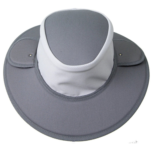Earmuff Hat Micro Mesh Silver Grey 9cm Brim UPF 50+ Newcastle Hats - SunSafe Australia