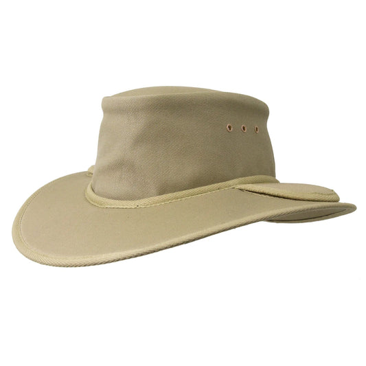 Earmuff Hat Standard Khaki 9cm Brim UPF 50+ Newcastle Hats - SunSafe Australia