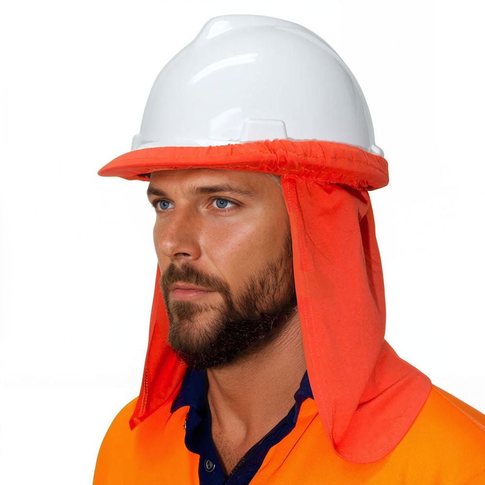 UVeto Hard Hat Flap Hard Hat UPF 50+ in Navy Blue Micro Mesh
