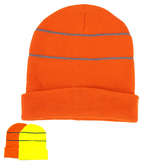 High Visibility Beanie with Reflective Trim - SunSafe Australia