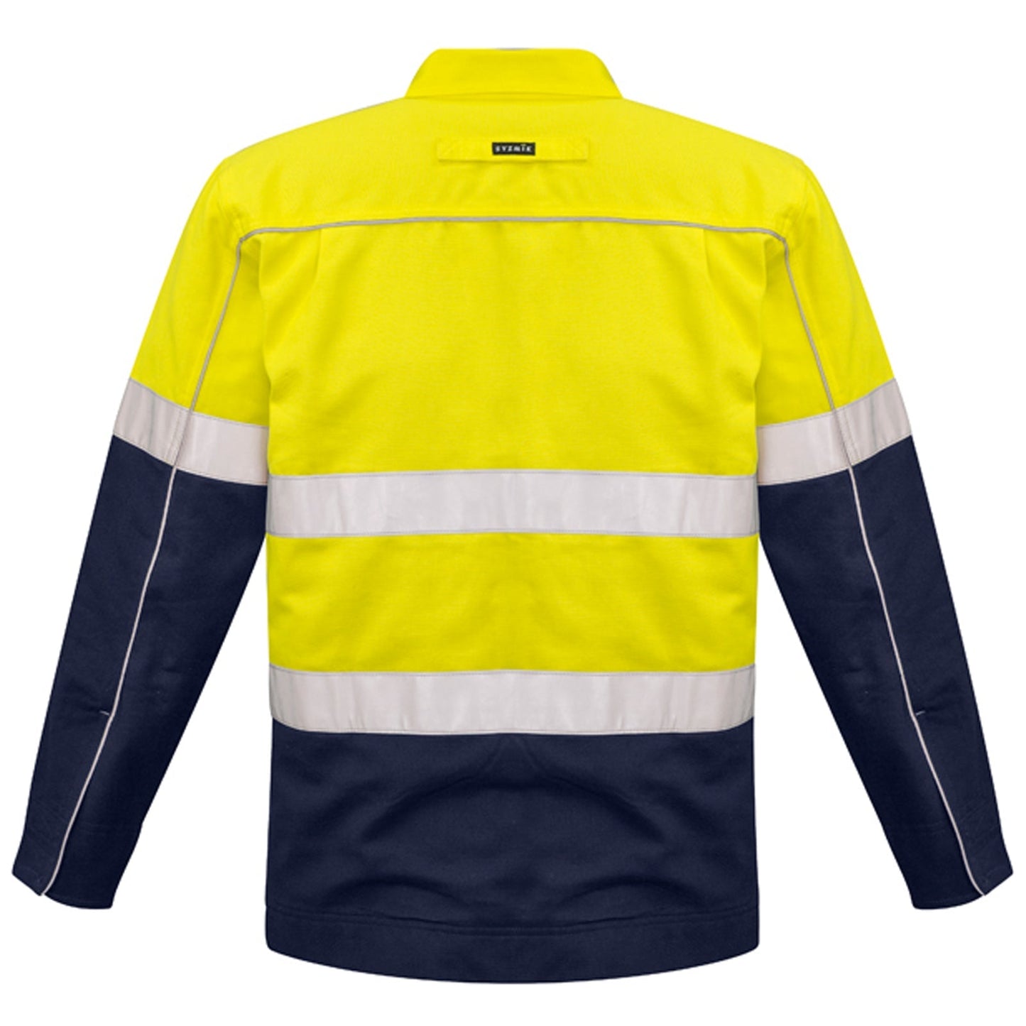 Men’s High Visibility Cotton Drill Jacket – Flannel Lined, UPF 50+, Static Neutral - SunSafe Australia