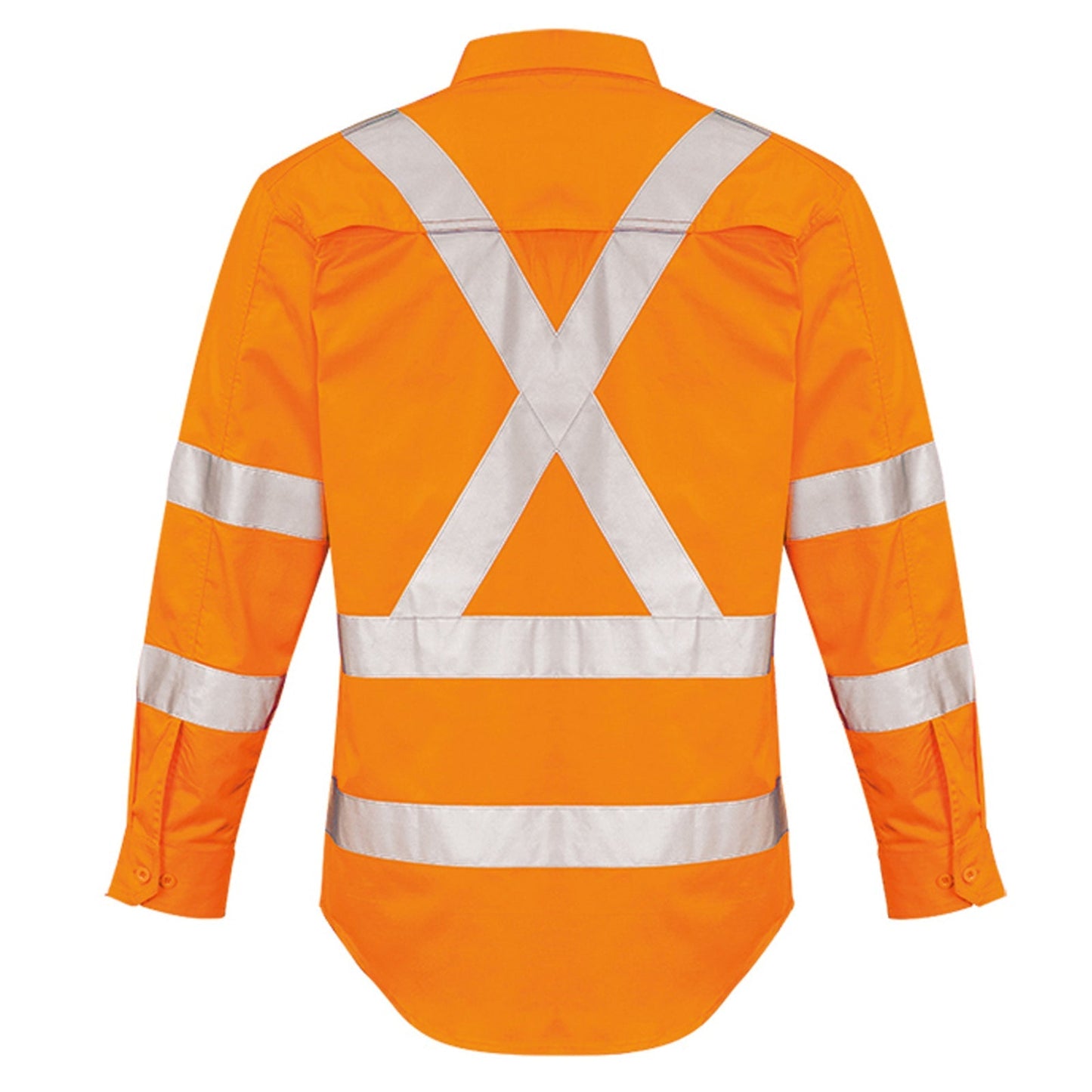 Mens High Visibility "X" Back Long Sleeve Shirt ZW690 - SunSafe Australia
