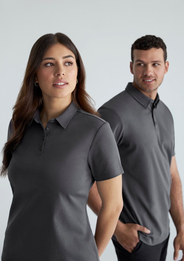 Men's Lotus Short Sleeve Polo UPF 50+ in Charcoal