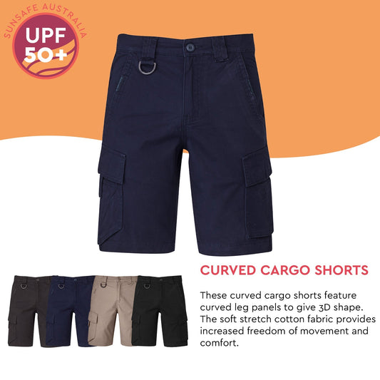 Men's Streetworx Curved Cargo Shorts ZS360 - SunSafe Australia