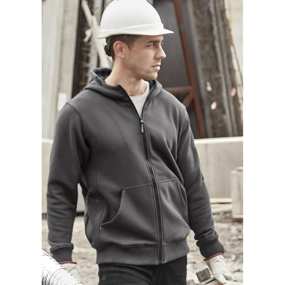 Syzmik Unisex Full Zip Multi-Pocket Hoodie in Charcoal