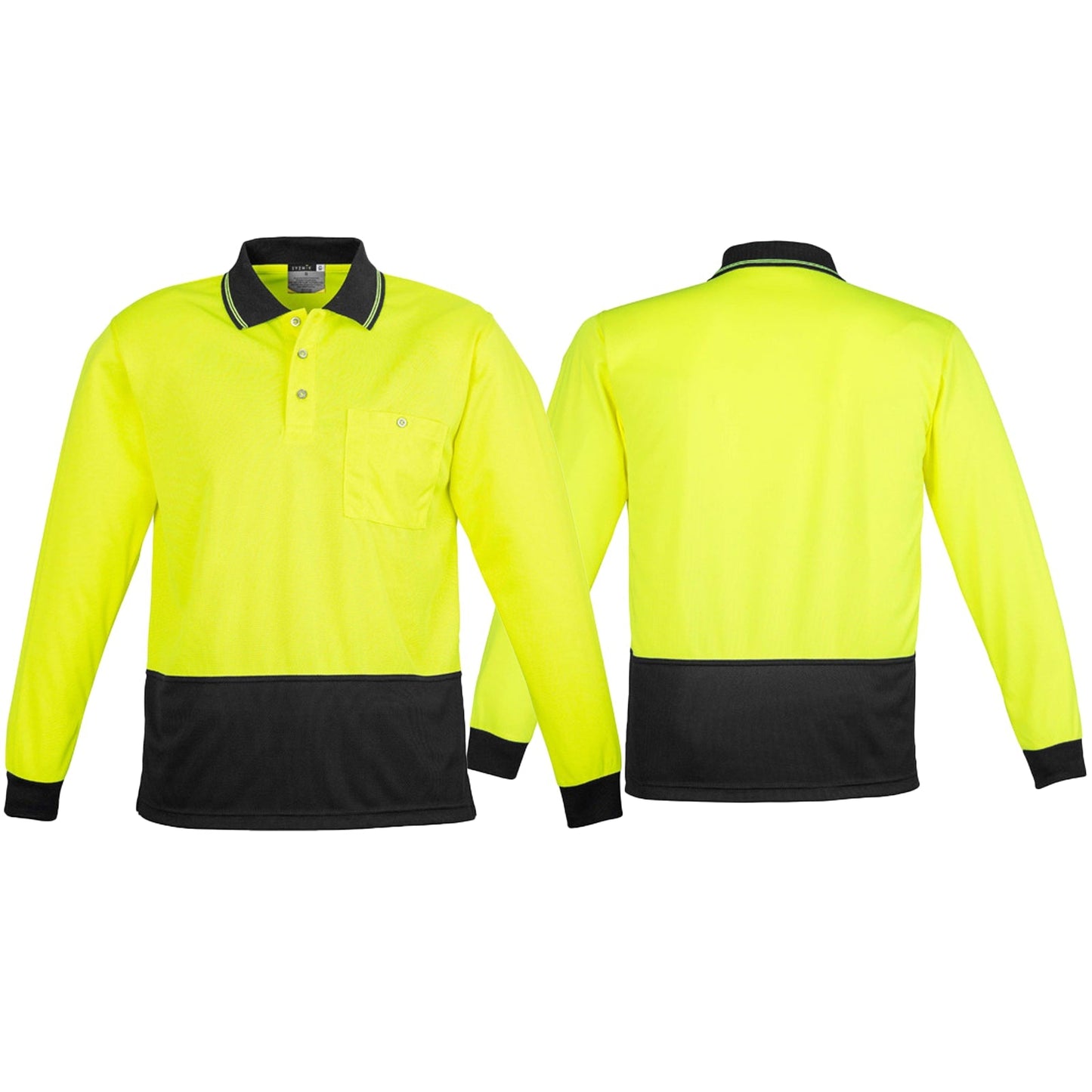 Unisex High Visibility Budget Basic Spliced Long Sleeve Polo ZH232 - SunSafe Australia