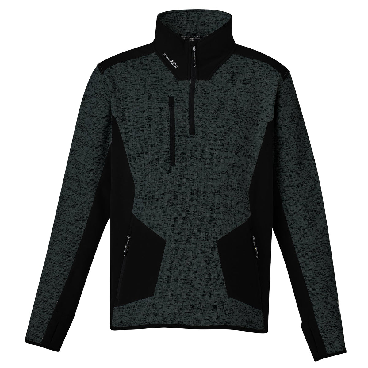 Syzmik Unisex Streetworx Reinforced 1/4 Zip Fleece Pullover in Navy On Black