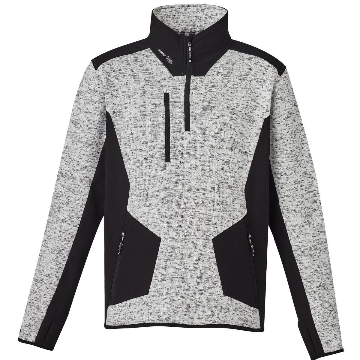 Syzmik Unisex Streetworx Reinforced 1/4 Zip Fleece Pullover in Navy On Black