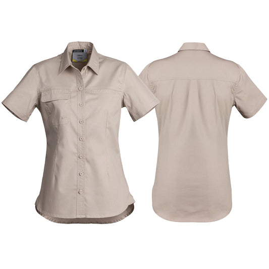 Syzmik Women's Lightweight Tradie Short Sleeve Shirt in Blue
