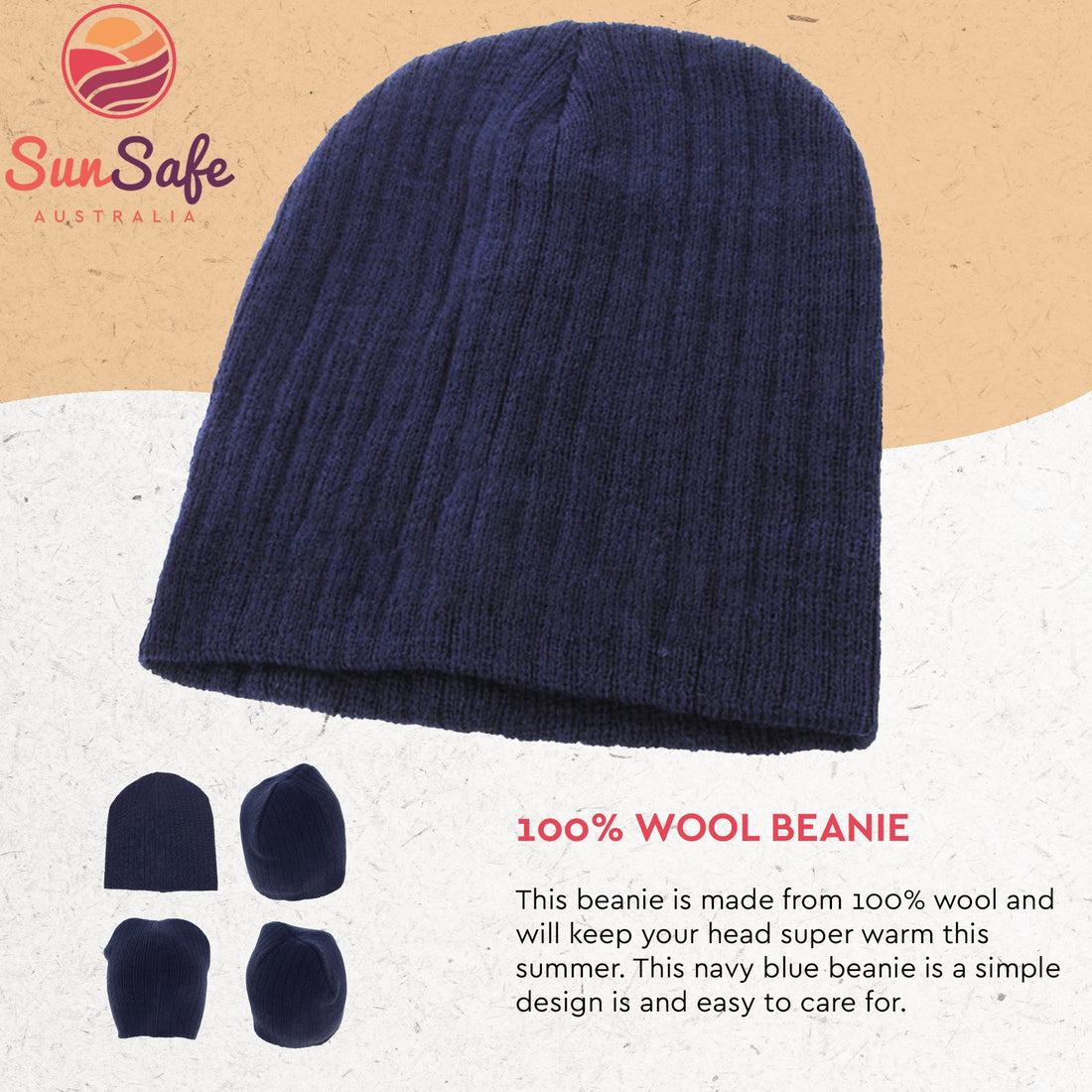 100% Woolen Beanies - SunSafe Australia