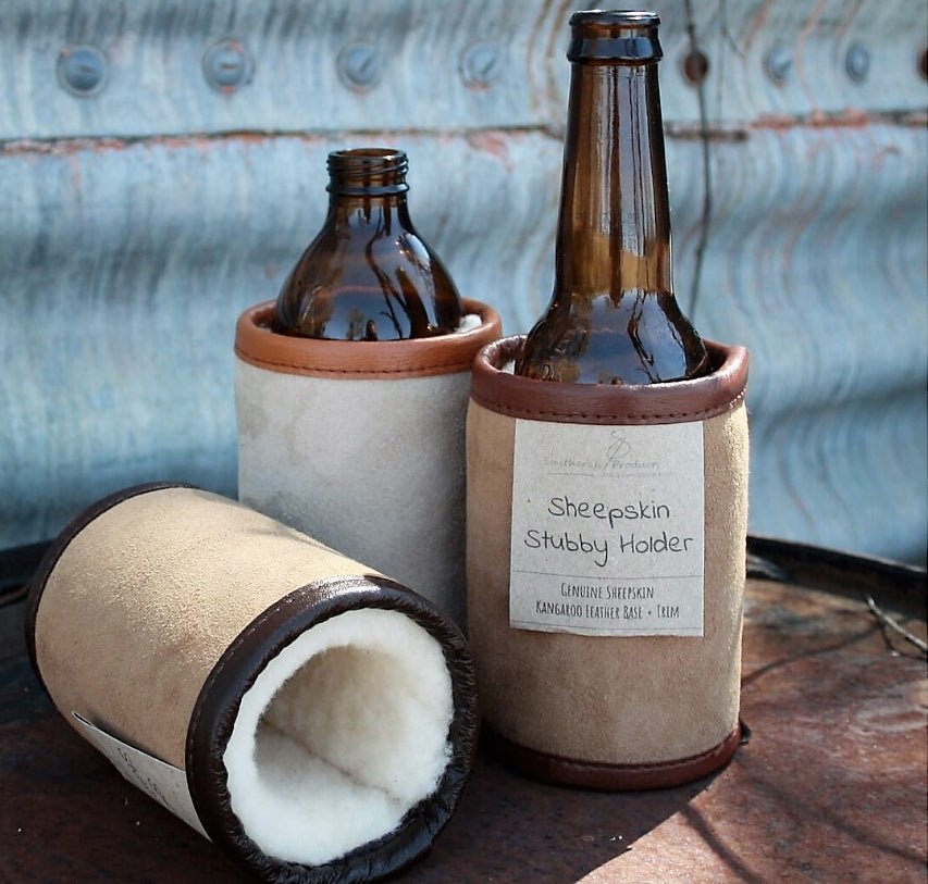 Australian Made Sheepskin Stubby Holders - SunSafe Australia