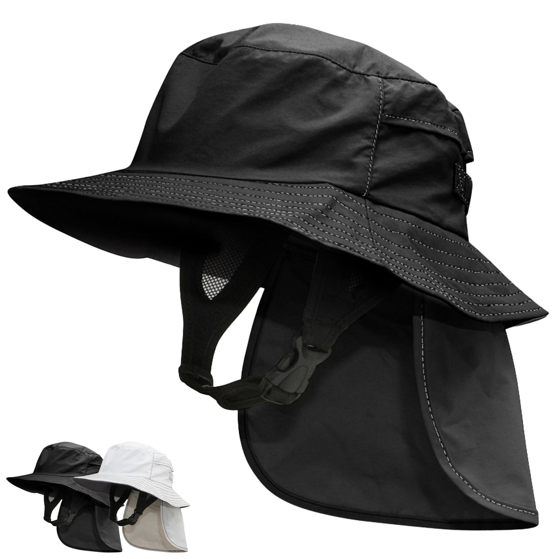 Broad Brim Water Sports Cap with Removable Neck Flap UPF 50+ - SunSafe Australia