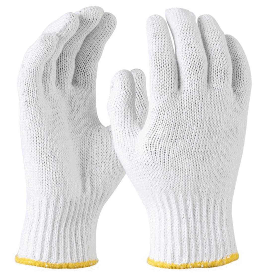 Bleached White Poly/Cotton Gloves with Grip Option