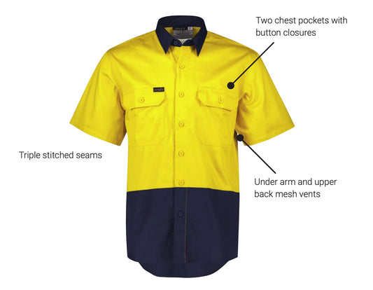 New Product - Mens Hi Vis Short Sleeve Shirt - SunSafe Australia