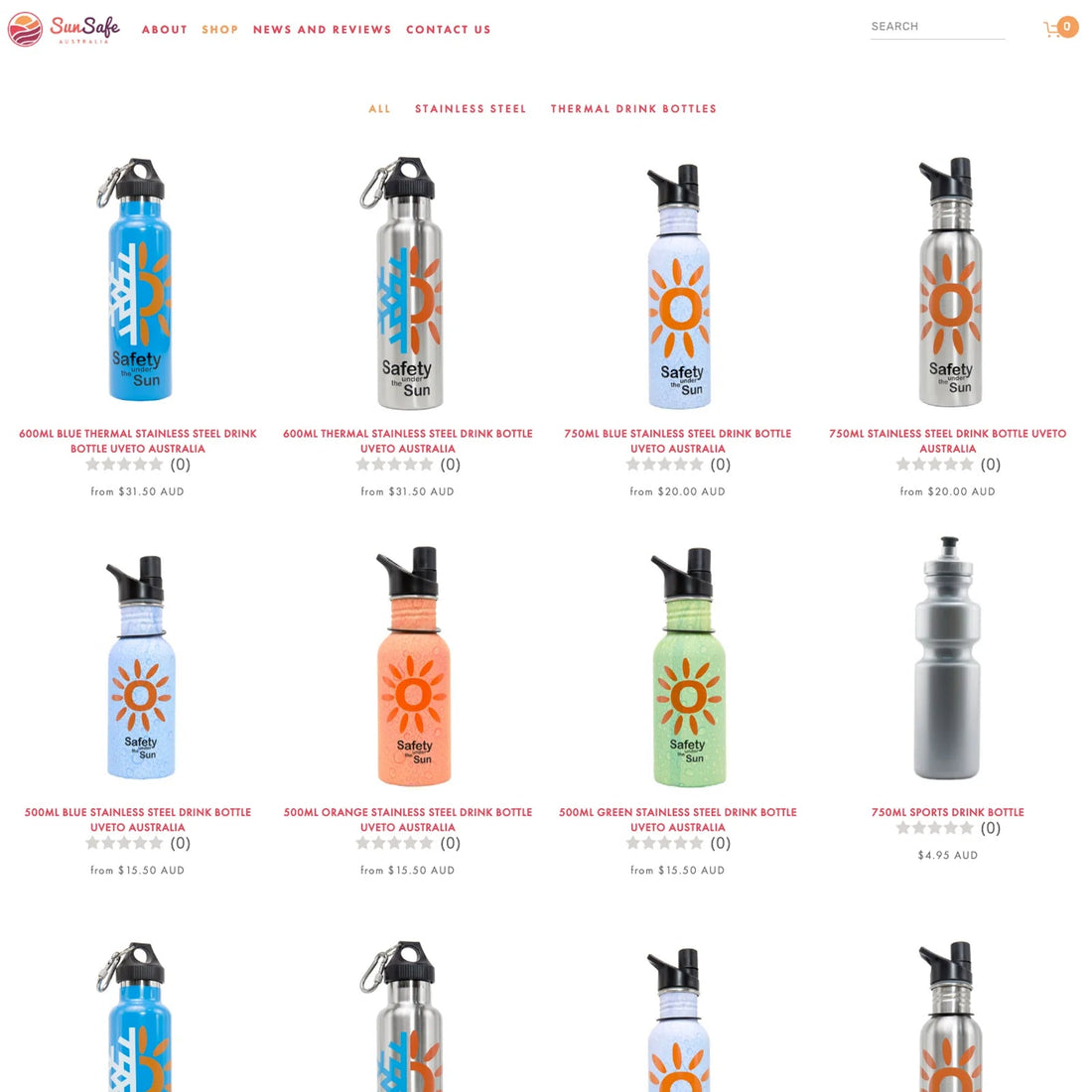 New UVeto Australia Drink Bottles - SunSafe Australia