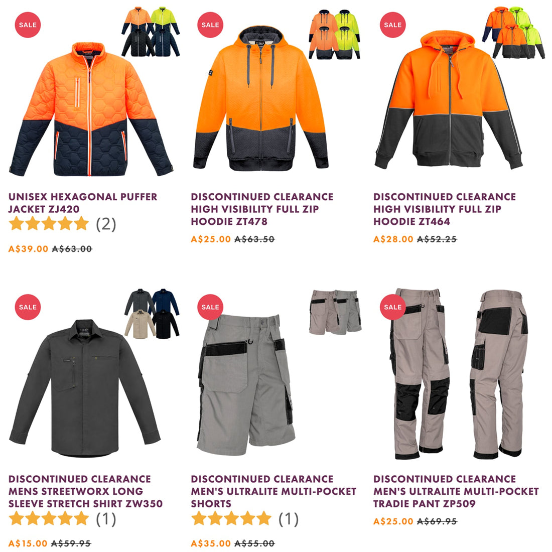 Shop Discontinued Clearance Winter Workwear - Huge Bargains! - SunSafe Australia