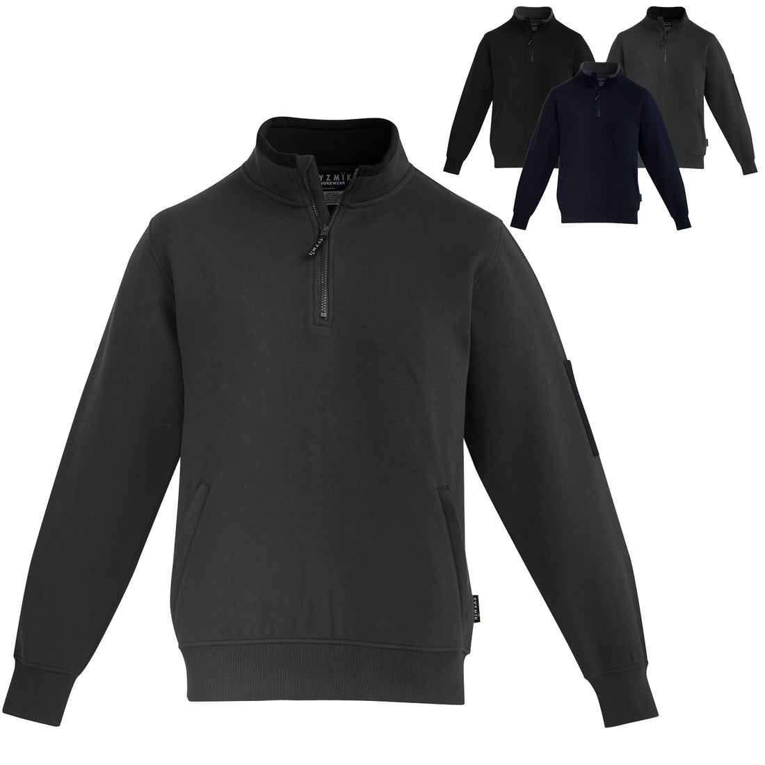 Syzmik Workwear Men's 1/4 Zip Brushed Fleece ZT366 UPF 50+ Jumper - SunSafe Australia