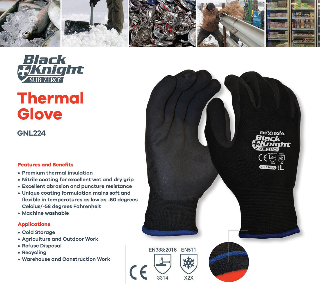 Thermal Work Gloves with Acrylic Wool Liner - SunSafe Australia