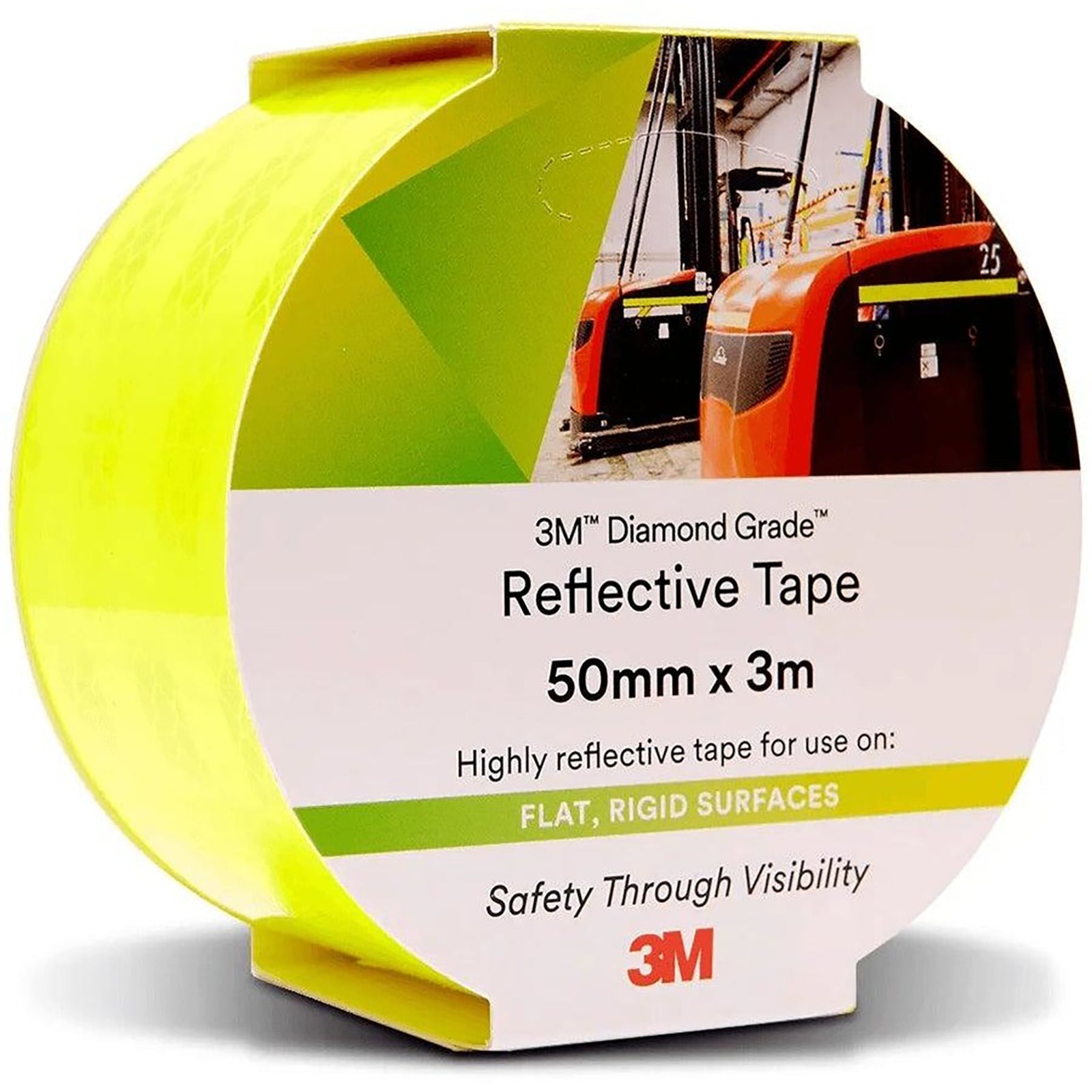 3M Fluorescent Yellow/Green or White Reflective Tape 50mm × 15m - SunSafe Australia