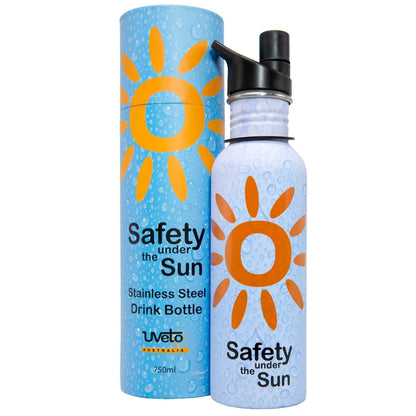 750ml Blue Stainless Steel Drink Bottle UVeto Australia - SunSafe Australia