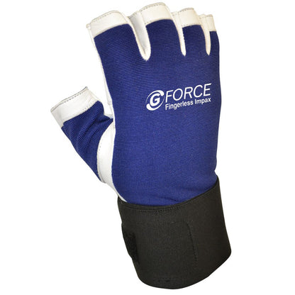 G-Force Impax Anti-Vibration Mechanics Fingerless Glove with Leather Palm GMG294
