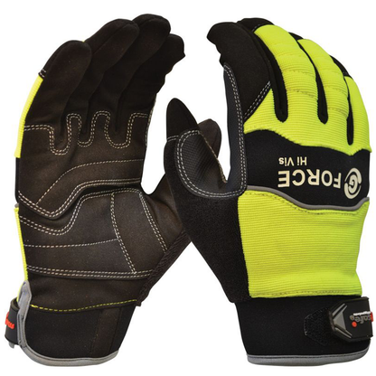 G-Force High Visibility Full Finger Mechanics Glove GMY277