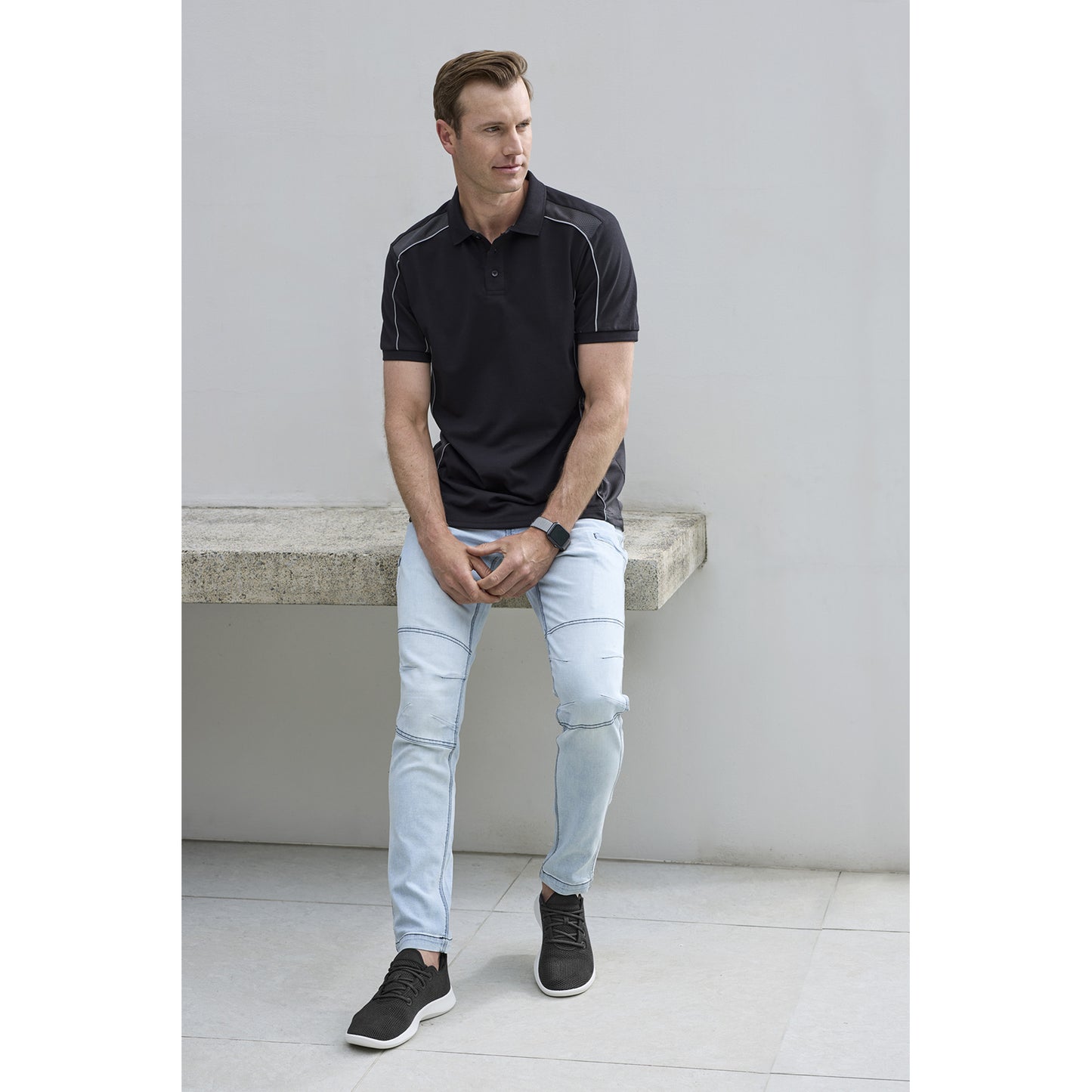 Unisex Grid Short Sleeve Polo UPF 50+