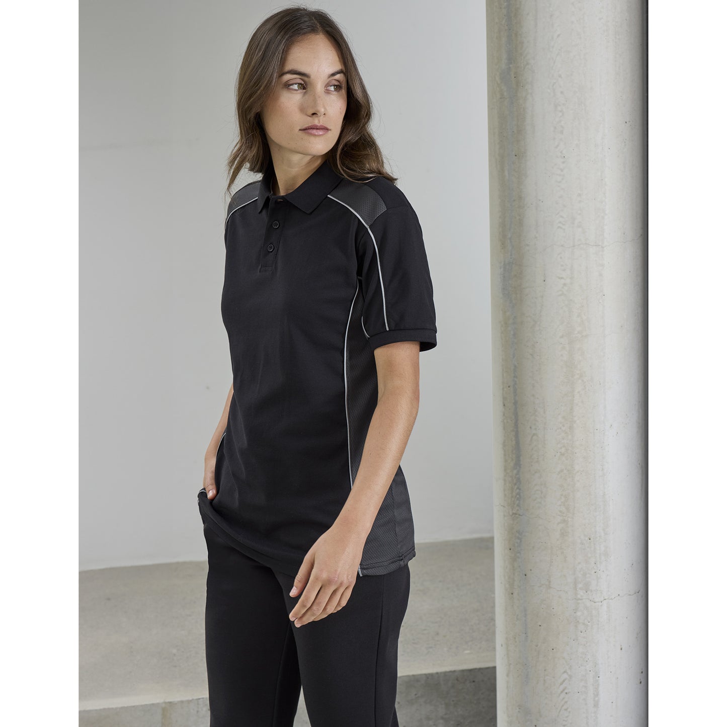 Unisex Grid Short Sleeve Polo UPF 50+