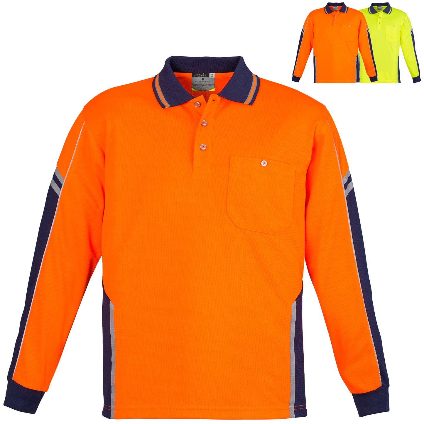 Men's High Visibility Squad Long Sleeve Polo ZH238