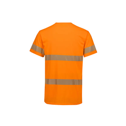 Mens Hi Vis Segmented Tape Cotton Tee Shirt UPF 50+