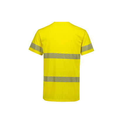 Mens Hi Vis Segmented Tape Cotton Tee Shirt UPF 50+