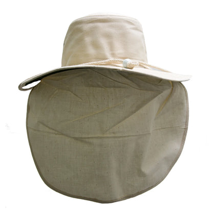 Broad Brim Hat with Chin Strap and Neck Flap