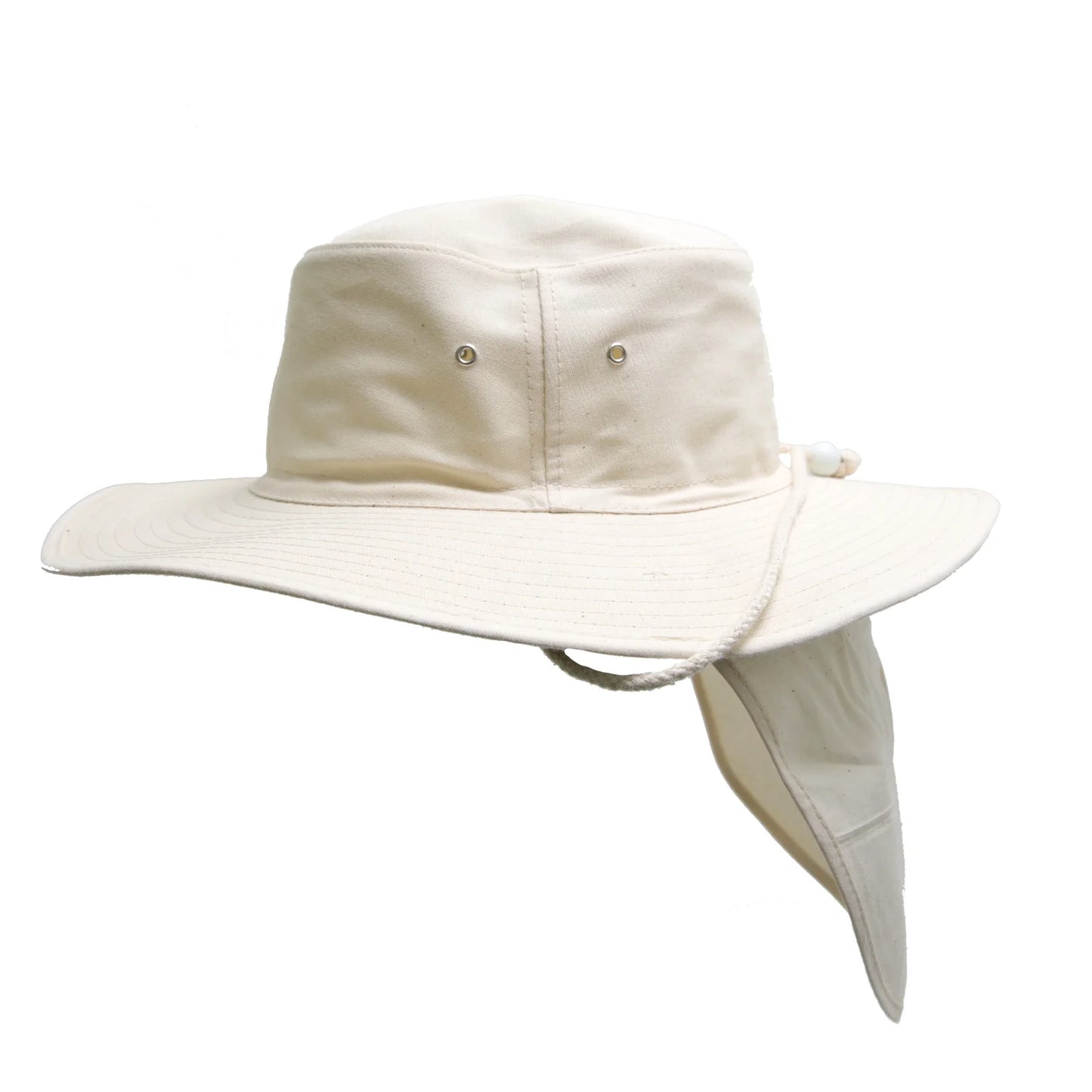 Broad Brim Hat with Chin Strap and Neck Flap