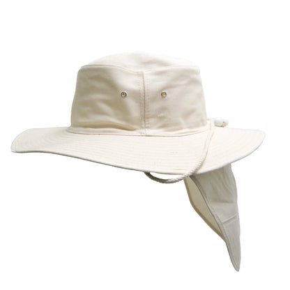 Broad Brim Hat with Chin Strap and Neck Flap