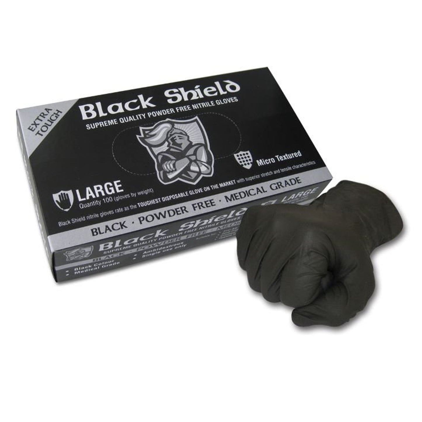 Black Shield Super Tough Unpowdered Nitrile Gloves