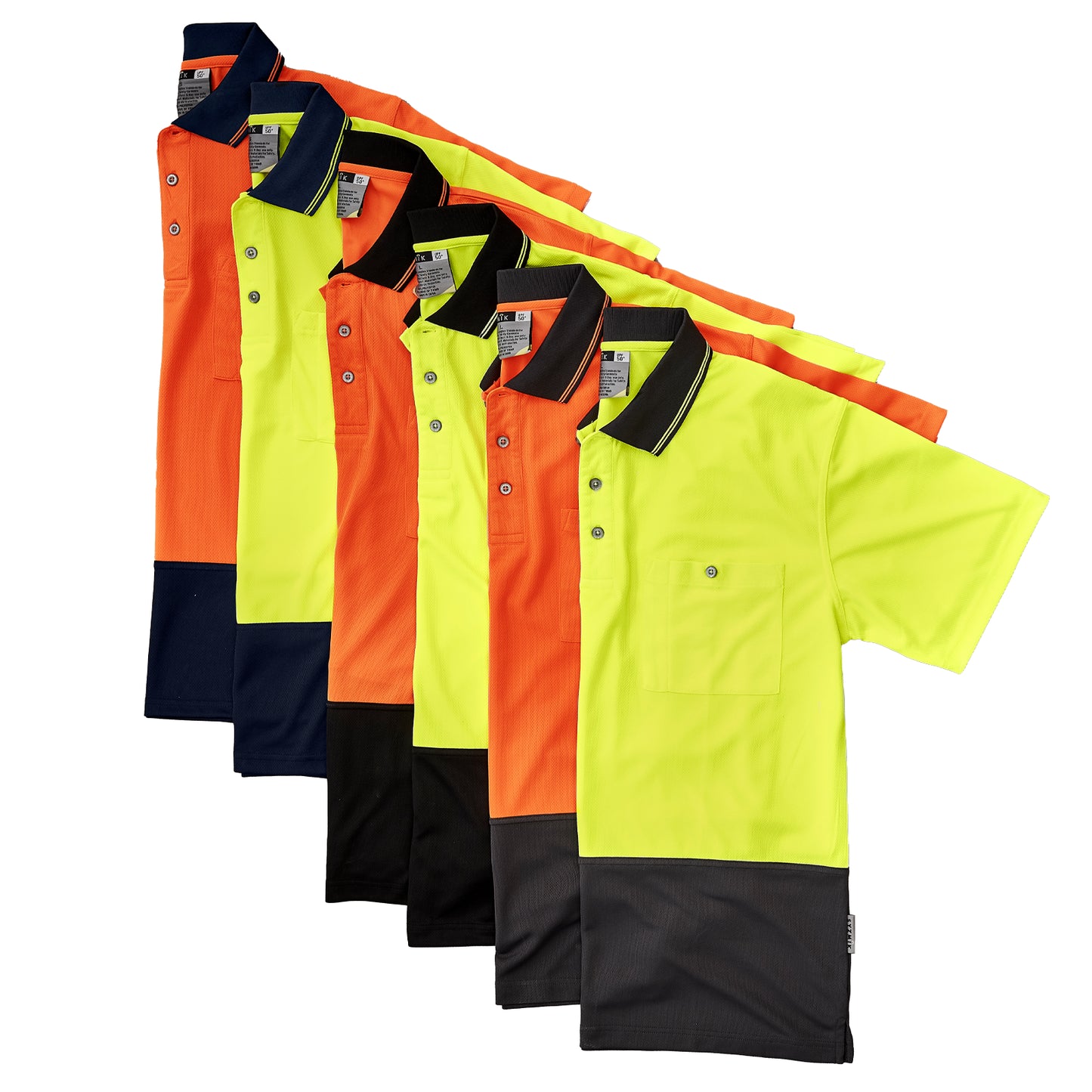 Unisex High Visibility Basic Budget Spliced Short Sleeve Polo ZH231