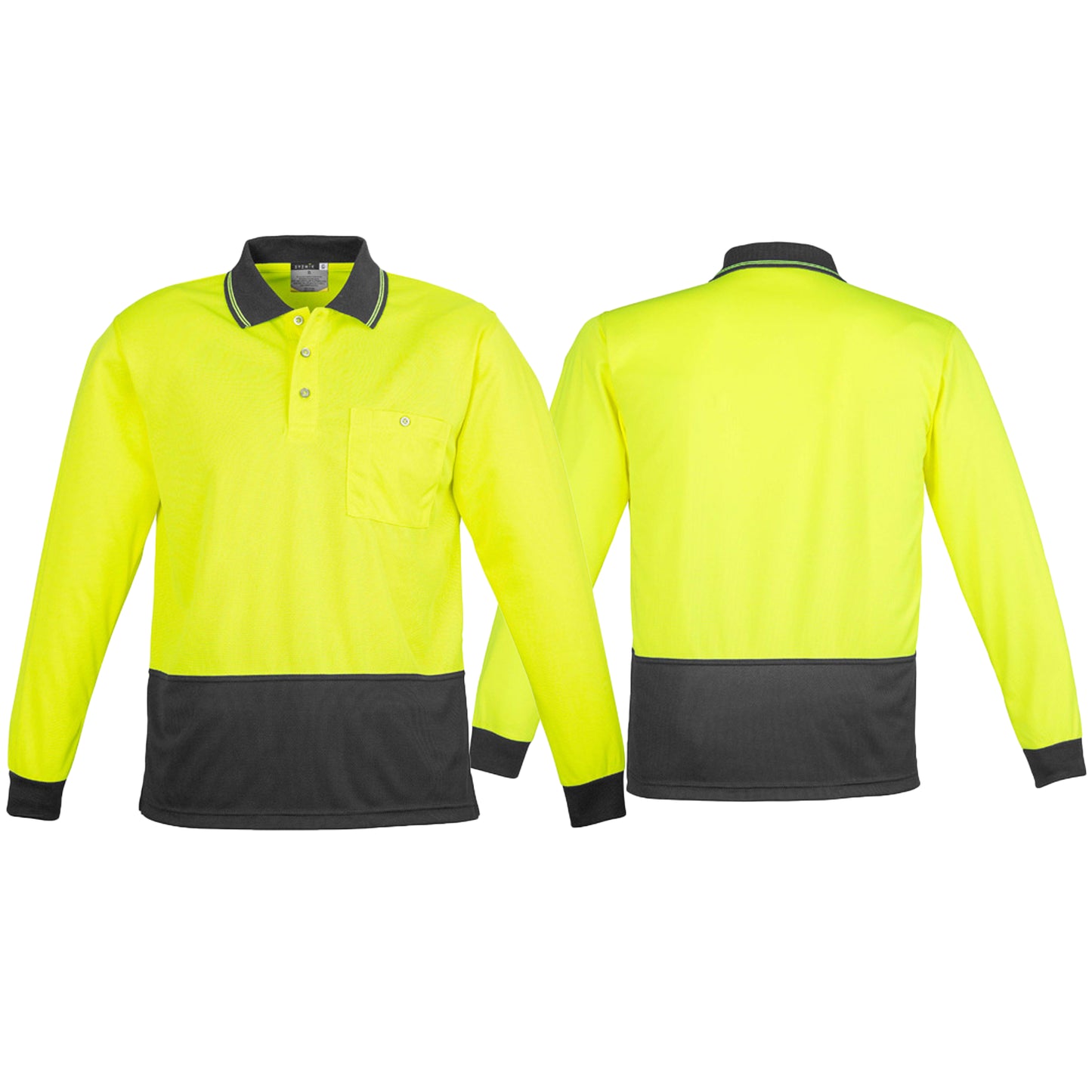 Unisex High Visibility Budget Basic Spliced Long Sleeve Polo ZH232