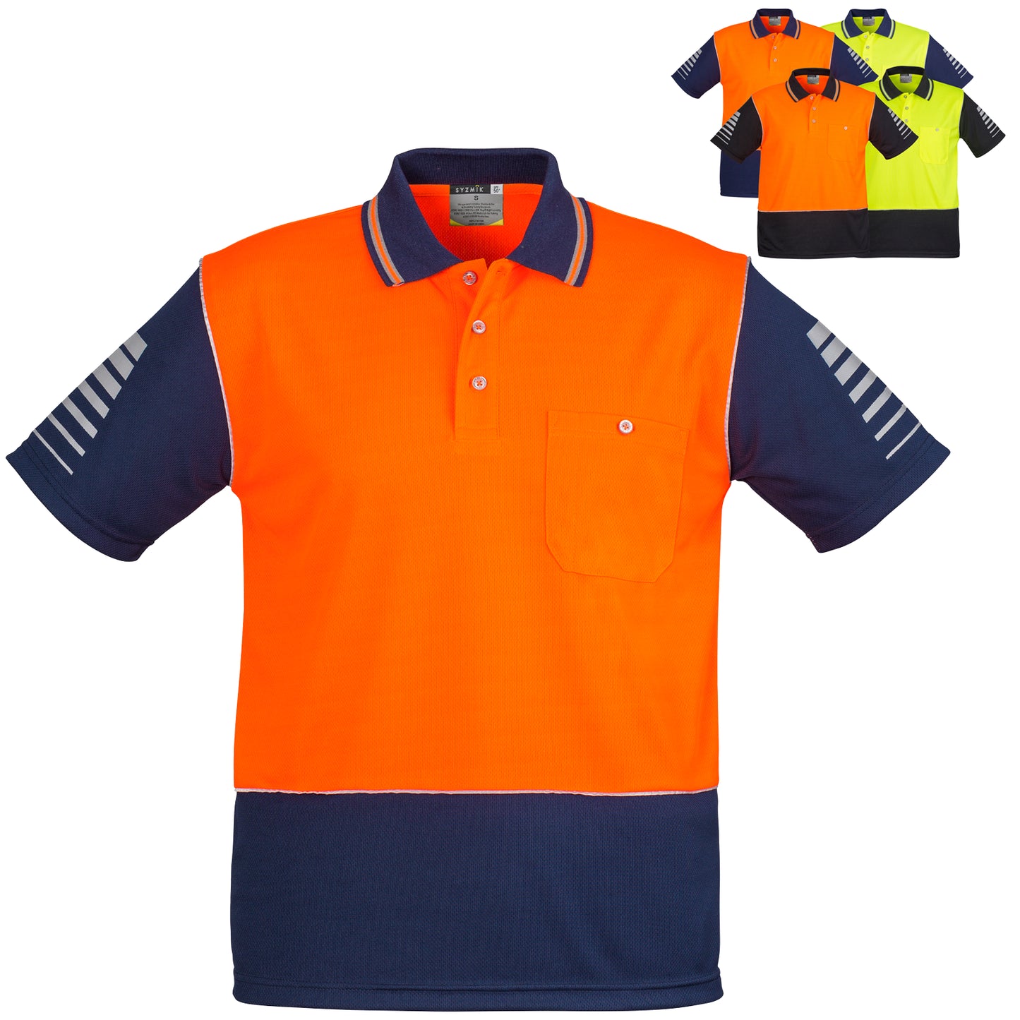 Men's High Visibility Zone Short Sleeve Polo ZH236