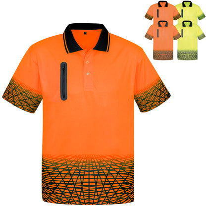 Men's Tracks Short Sleeve High Visibility Polo ZH300