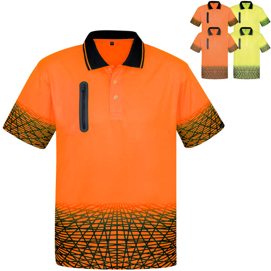Men's Tracks Short Sleeve High Visibility Polo ZH300