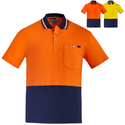 Men's High Visibility 100% Cotton Short Sleeve Polo ZH435