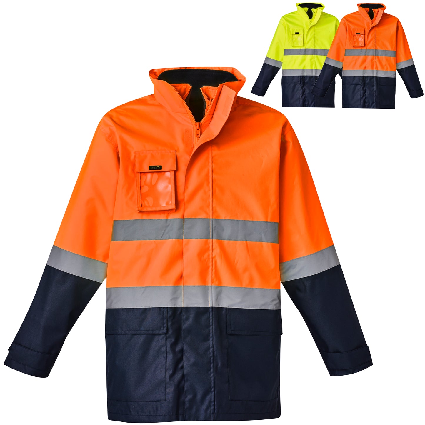 Men’s Hi-Vis 4-in-1 Waterproof Jacket with Reversible Fleece Vest – 3,000mm Rated
