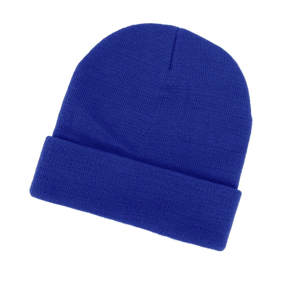 AH720 Acrylic Beanie Roll Back Winter Beanie in Beige