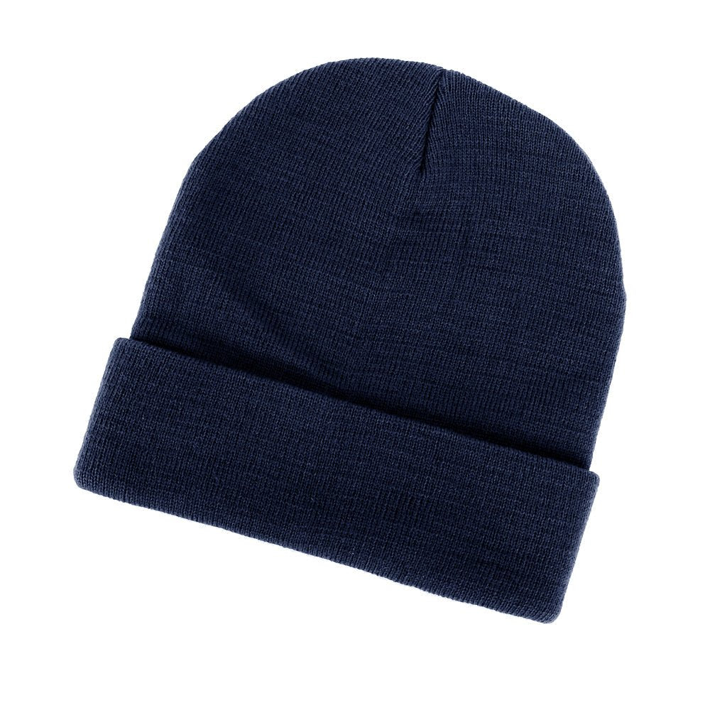 AH720 Acrylic Beanie Roll Back Winter Beanie in Green 1