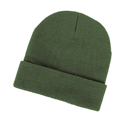 AH720 Acrylic Beanie Roll Back Winter Beanie in Pink