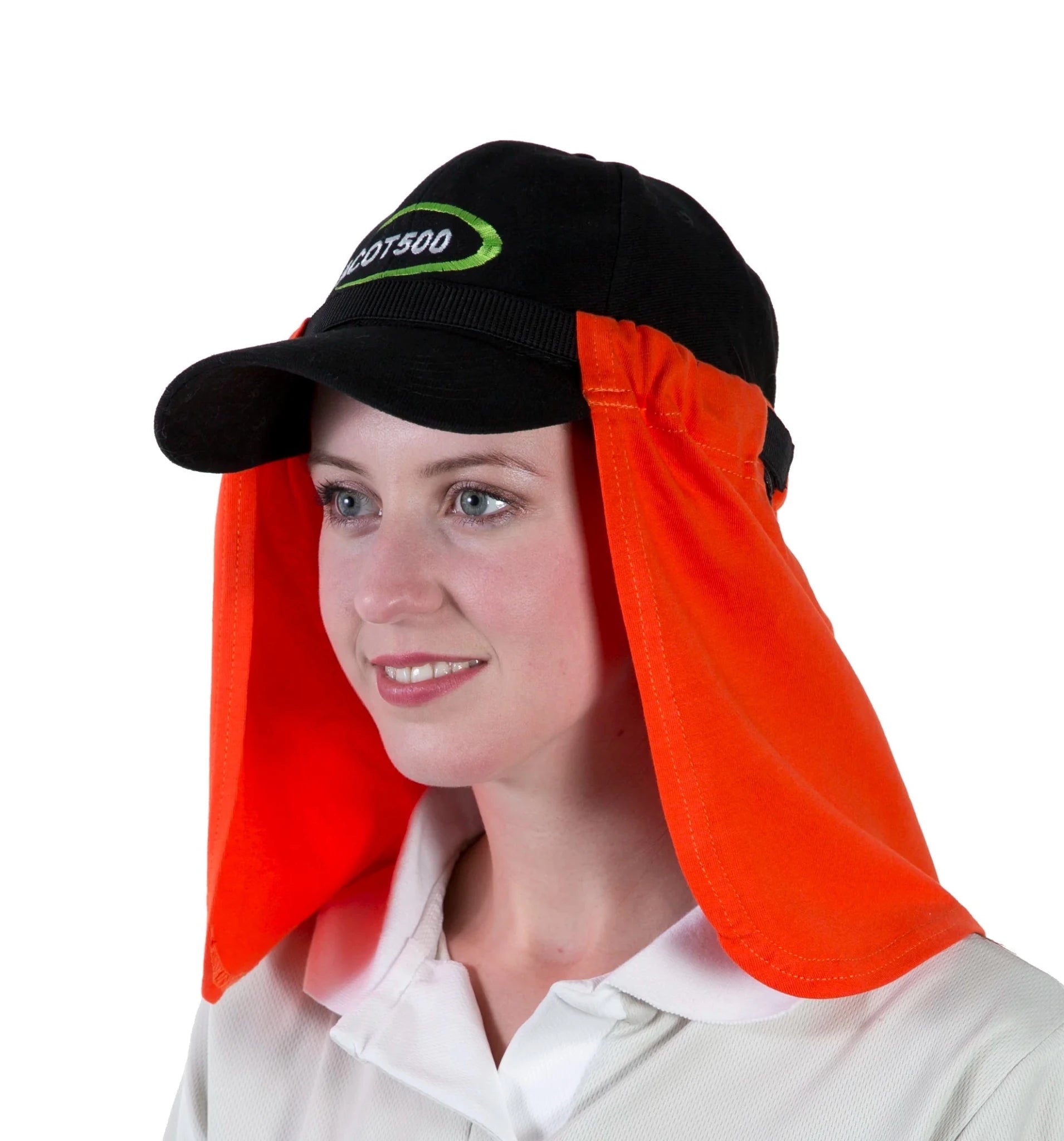 UVeto Attach-A-Flap Hard Hat Flap in Orange 100% Cotton