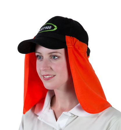 UVeto Attach-A-Flap Hard Hat Flap in Orange 100% Cotton
